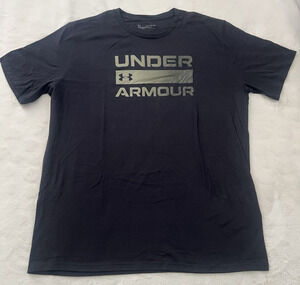 Under Armour Graphic Logo T Shirt Mens XXL Black Short Sleeve Athletic Tee